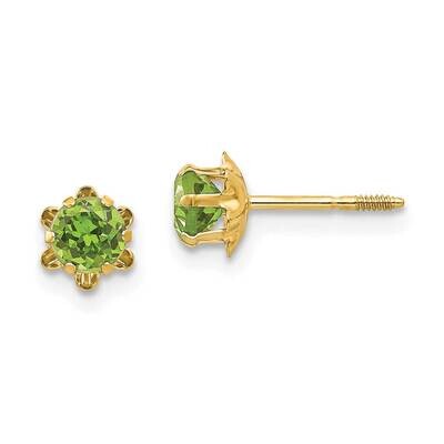 Madi K 4mm CZ Birthstone Aug Screwback Earrings 14k Gold SE166, MPN: SE166, 886774997537