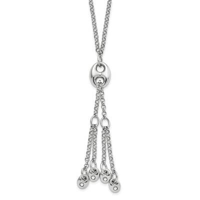 Fancy Link Drop Necklace Sterling Silver QV367, MPN: QV367, 191101676826