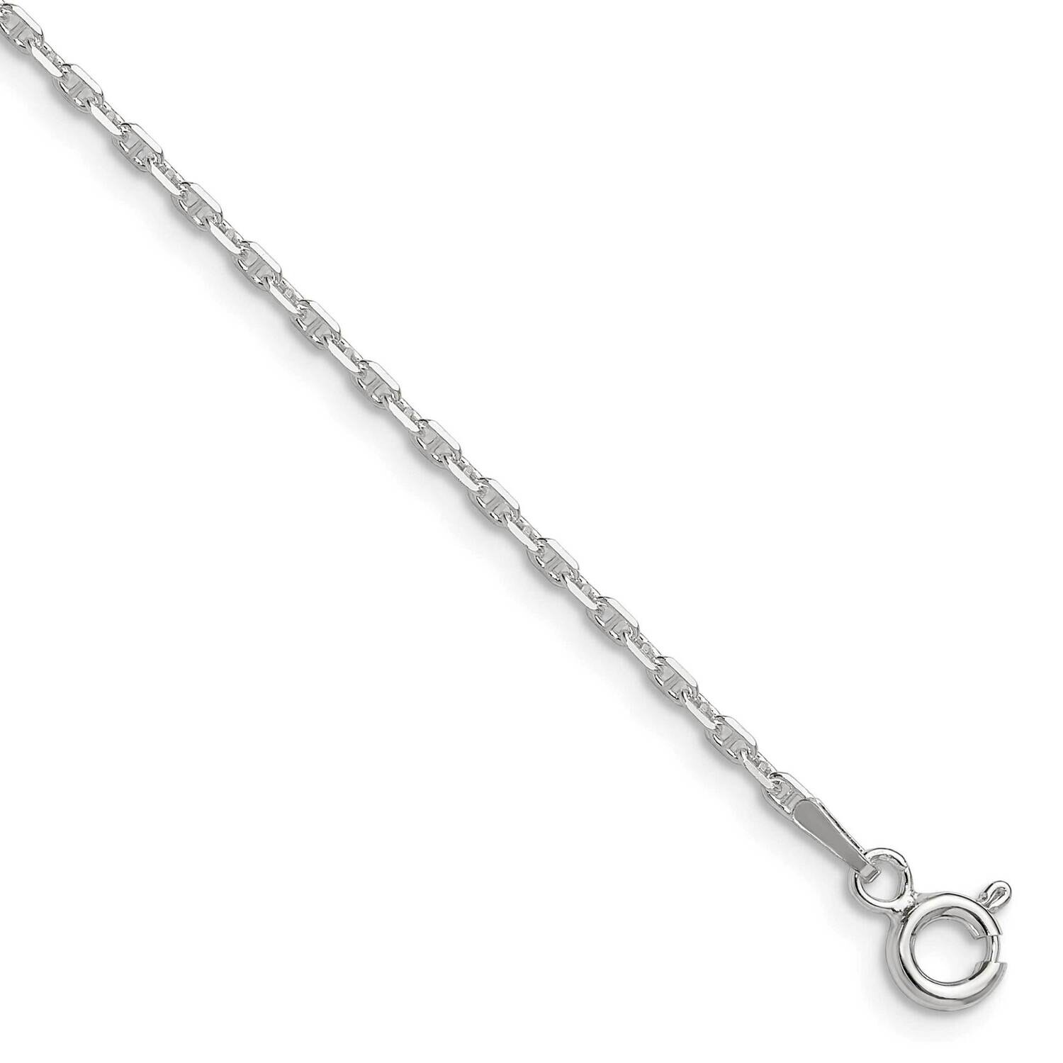 Diamond-Cut 1.75mm Marine Link Chain 10 Inch Sterling Silver Polished QMA050-10, MPN: QMA050-10,