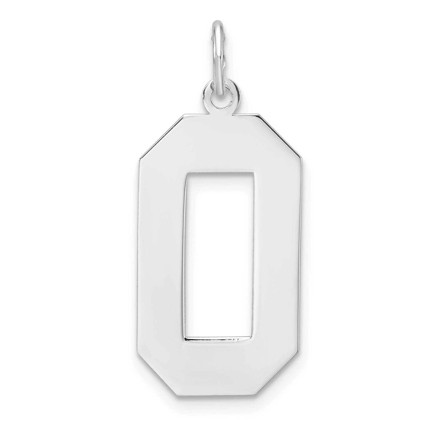 Polished Number 0 Charm Sterling Silver Rhodium-Plated QPXL00, MPN: QPXL00,