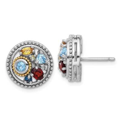 Shey Couture Sterling Silver Rh-Plated Accent .10 Light .55Swiss Blue Topaz .52Garnet .19Citrine .0…