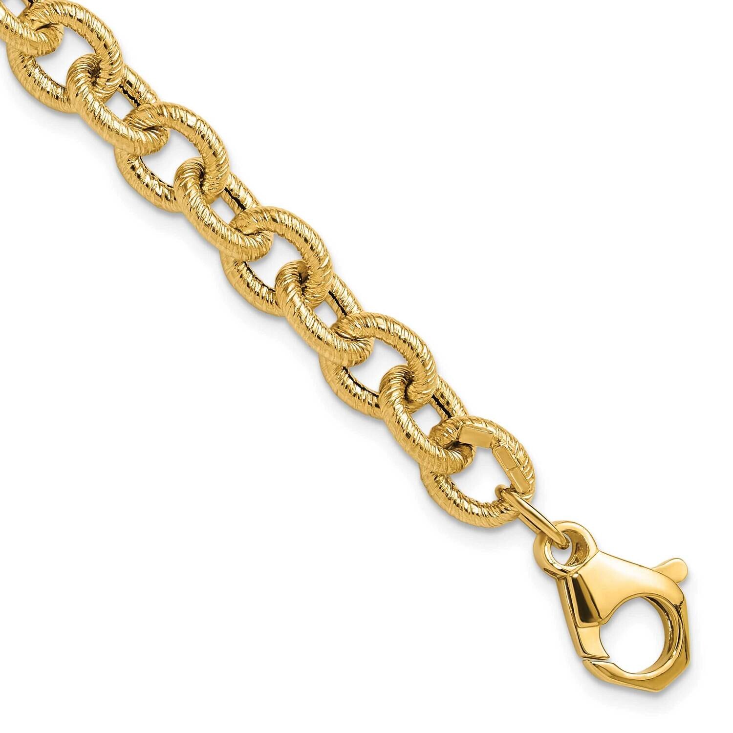 Textured Fancy Link Bracelet 8 Inch 14k Polished Gold SF2971-8, MPN: SF2971-8,