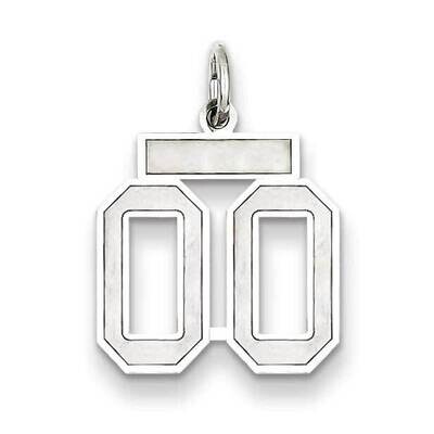 Small Satin Number 00 Sterling Silver Rhodium-Plated QPS00T, MPN: QPS00T,