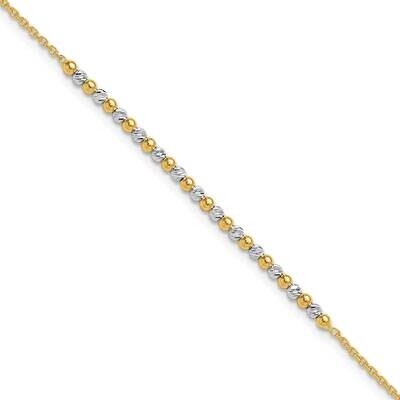 Diamond-Cut Beaded 7.5 Inch Bracelet 14k Two-Tone Gold SF3030-7.5, MPN: SF3030-7.5, 196904148945