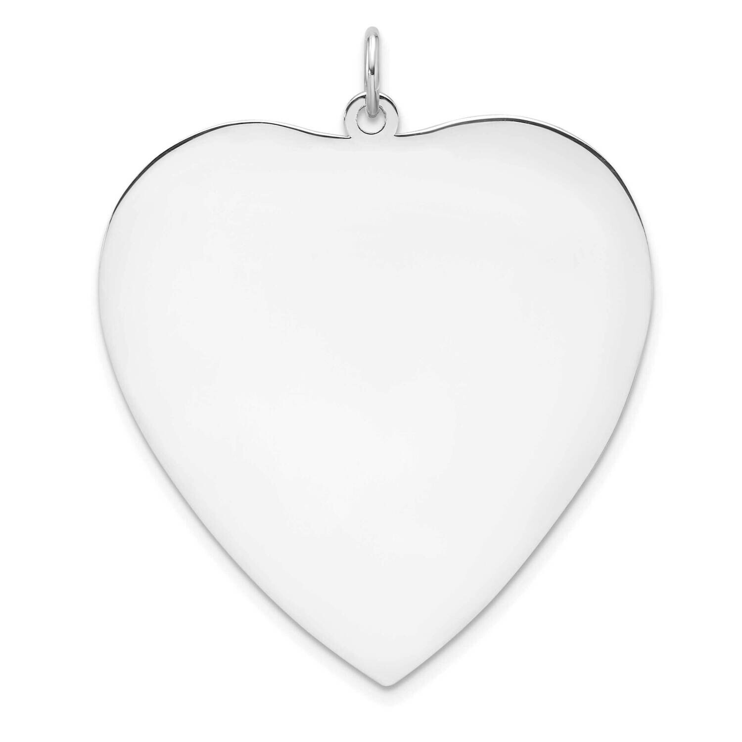 Rh-Plt Engraveable Heart Polished Front Satin Back Disc Charm Sterling Silver QM550/27, MPN: QM550/…