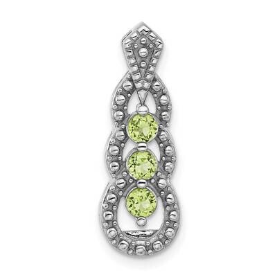 Peridot Chain Slide Sterling Silver Rhodium-Plated QP5865PE, MPN: QP5865PE,