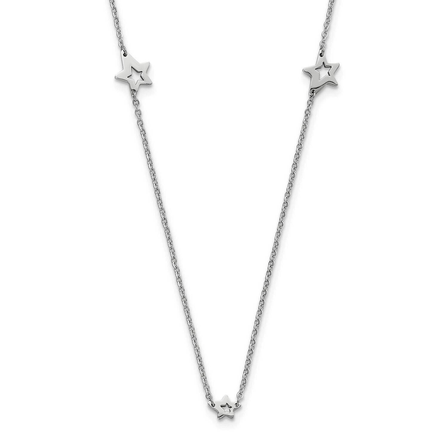 Polished Slip On Stars Necklace Stainless Steel SRN1673-33 by Chisel, MPN: SRN1673-33, 883957042374