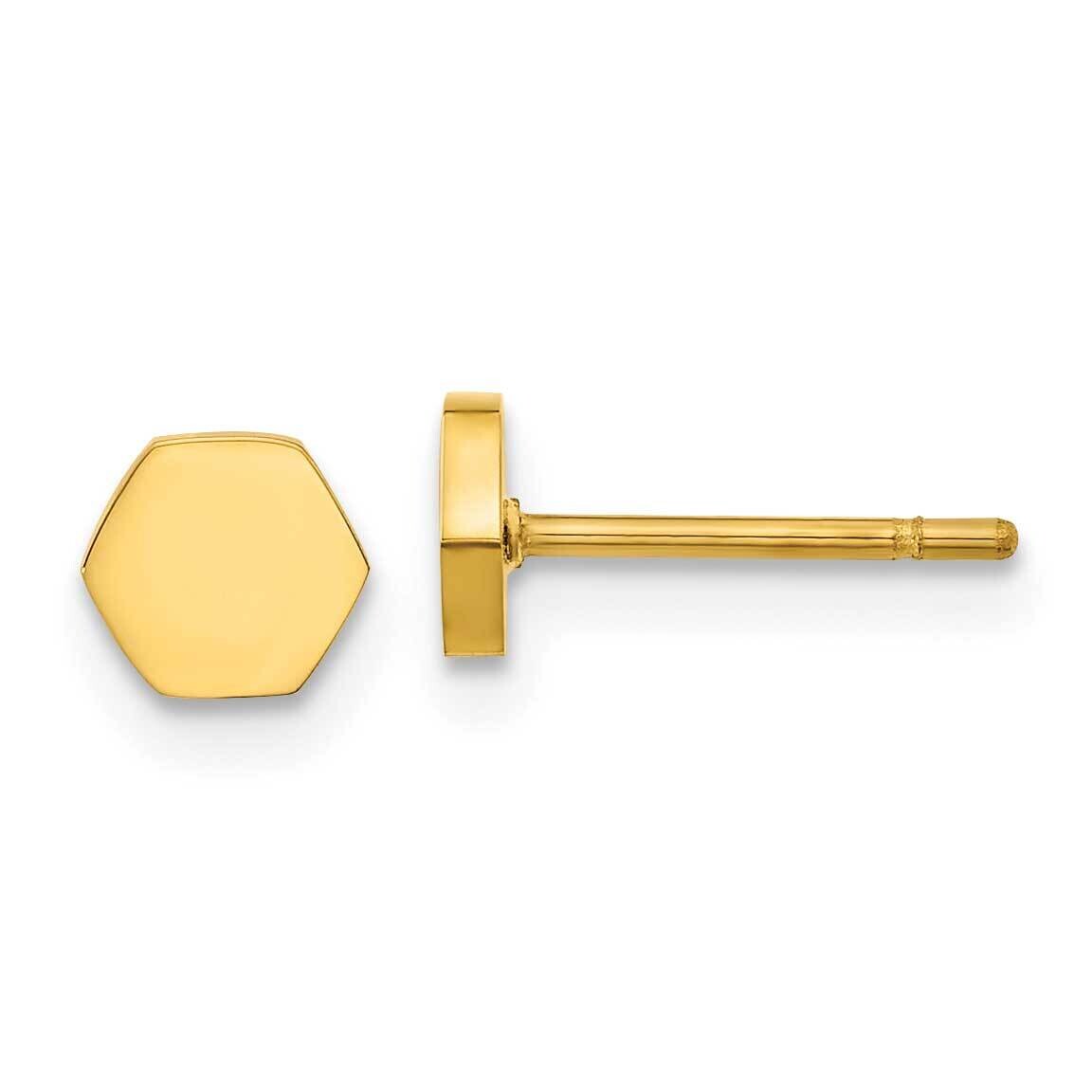 Chisel Polished Yellow Ip-Plated Hexagon Post Earrings Stainless Steel SRE1632Y by Chisel, MPN: SRE…