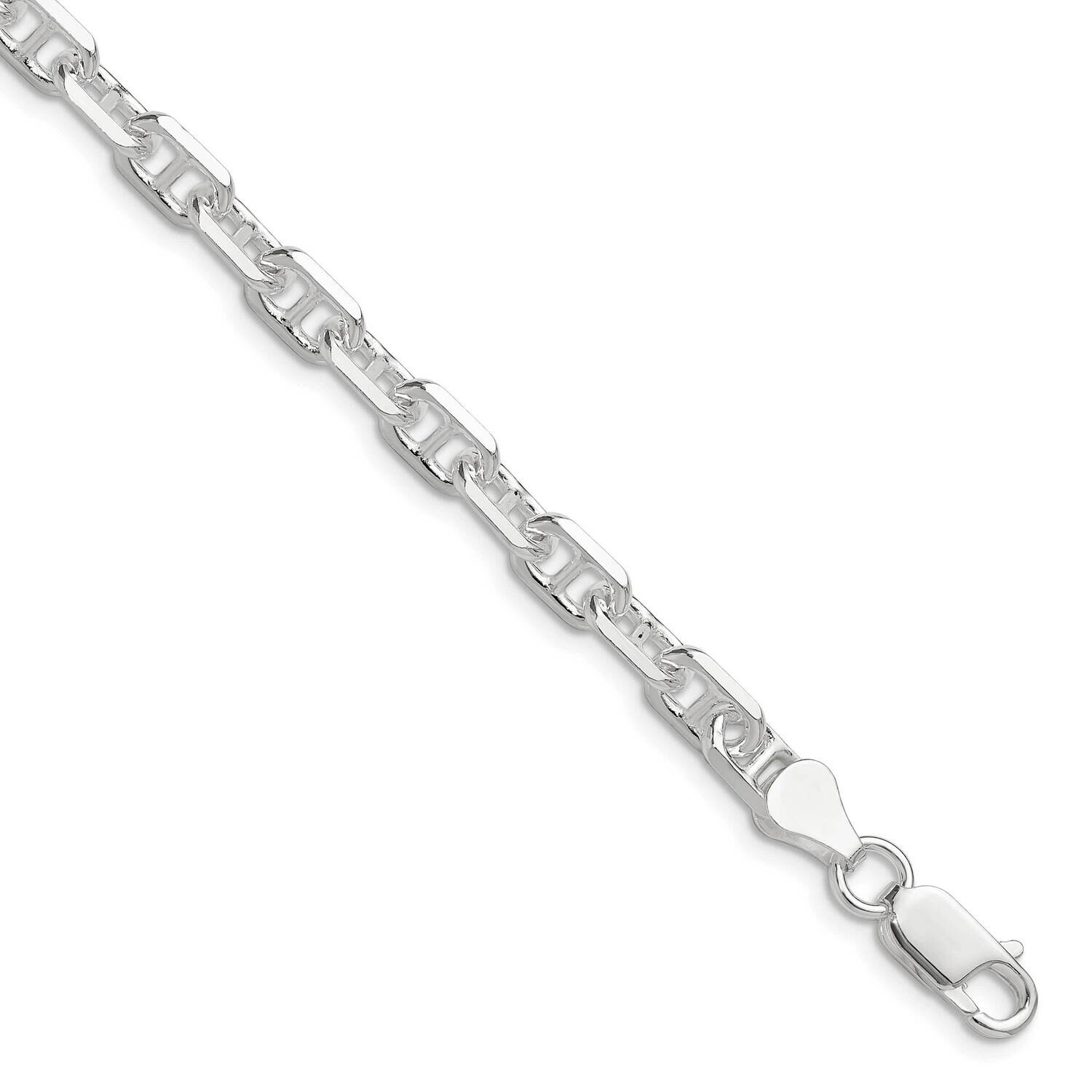 Diamond-Cut 5.75mm Marine Link Chain 8 Inch Sterling Silver Polished QMA150-8, MPN: QMA150-8,