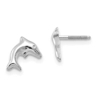 Madi K Sm. Dolphin Earrings 14k White Gold SE310W, MPN: SE310W,