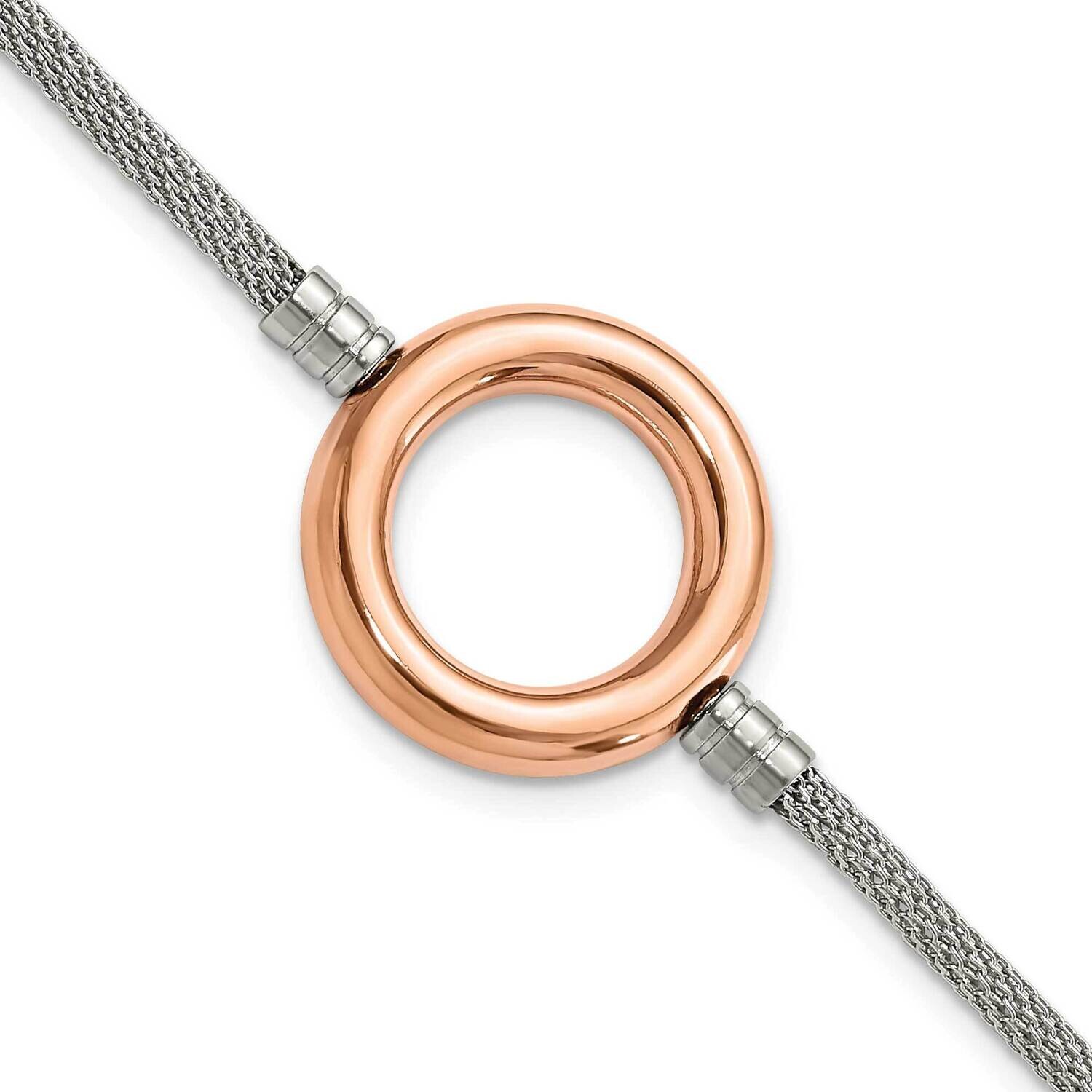 Pink Pvd-Plated Circle Mesh 1.5 Inch Extension Bracelet Stainless Steel SRB931-7.75 by Chisel, MPN:…