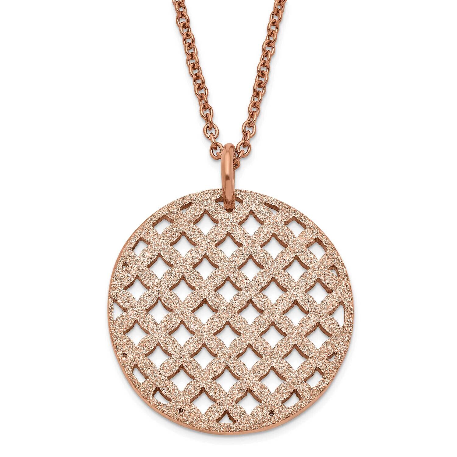 Pink Ip-Plated Textured Circle Necklace Stainless Steel SRN1271-18 by Chisel, MPN: SRN1271-18, 8867…