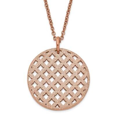 Pink Ip-Plated Textured Circle Necklace Stainless Steel SRN1271-18 by Chisel, MPN: SRN1271-18, 8867…
