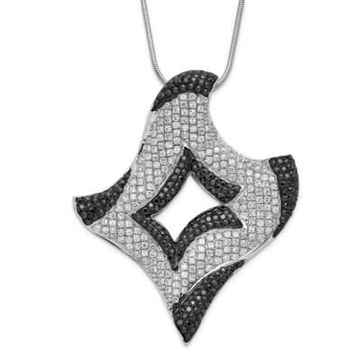 Black &amp; Clear CZ Brilliant Embers Necklace Sterling Silver QMP458-18, MPN: QMP458-18, 886774326764