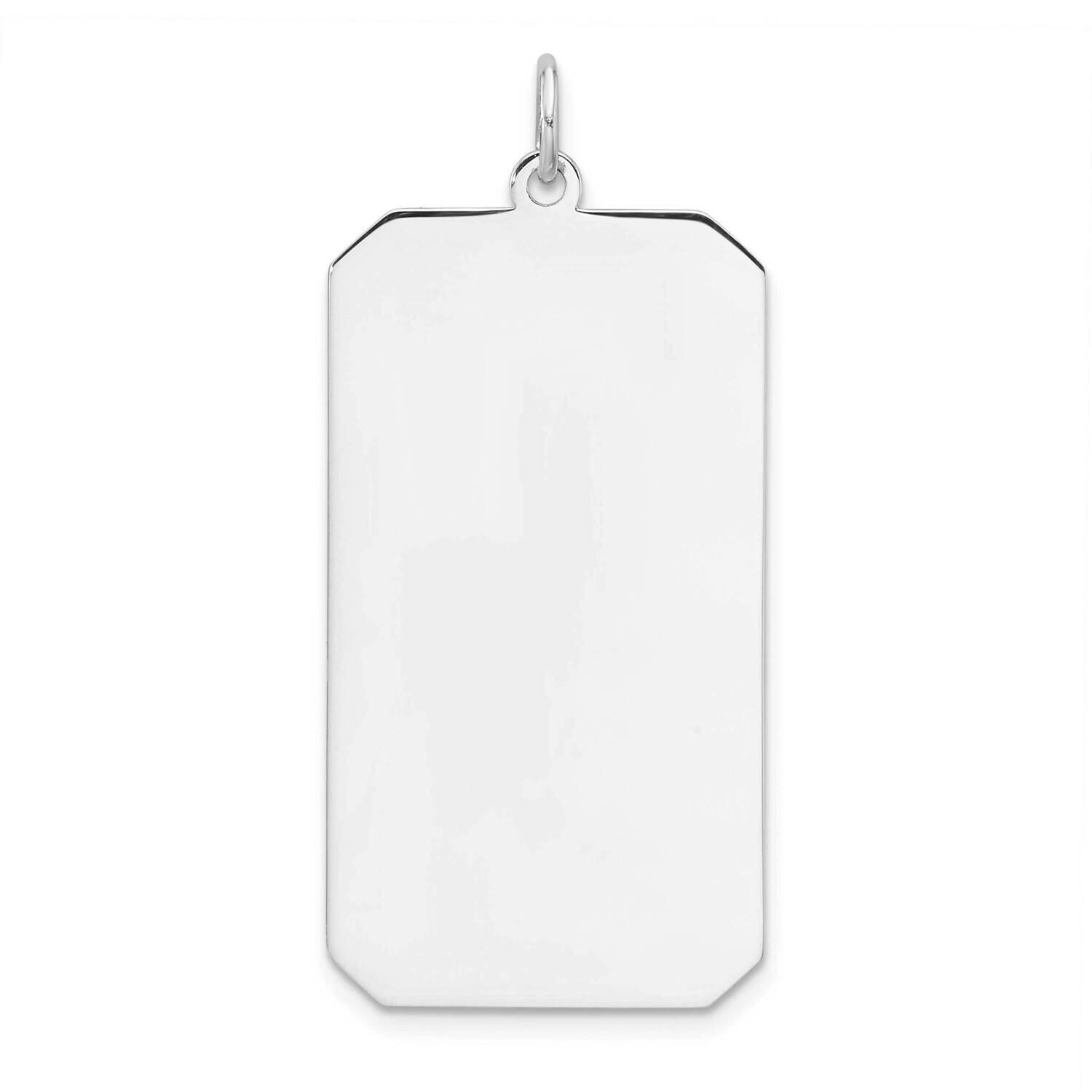Rhod-Plate Eng. Rect. Polish Front Satin Back Disc Charm Sterling Silver QM559/18, MPN: QM559/18,