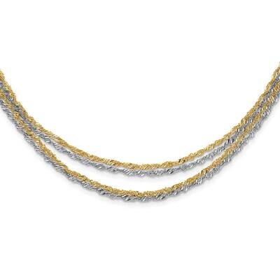 Polished &amp; Yellow Ip-Plated Layered 2 Inch Extension Necklace Stainless Steel SRN1084-17.5 by Chise…