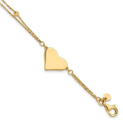 Diamond-Cut Heart Beaded 2-StrBracelet 7.5 Inch 14k Polished Gold SF2983-7.5, MPN: SF2983-7.5, 1969…