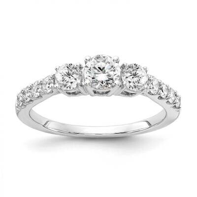 Diamond Si1/Si2 G H I 3-Stone Semi-Mount Engagement Ring 14k White Gold RM4228E-100-8WLG, MPN: RM42…