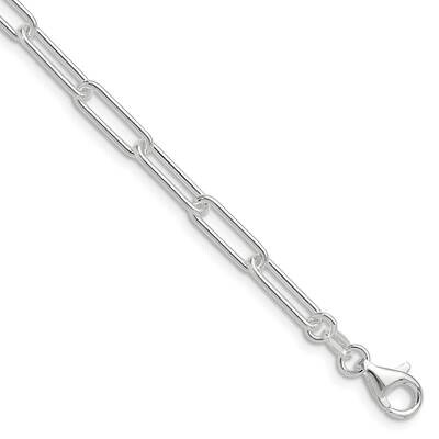 4.5mm Elongated Cable Chain 24 Inch Sterling Silver Polished QPCL120-24, MPN: QPCL120-24,