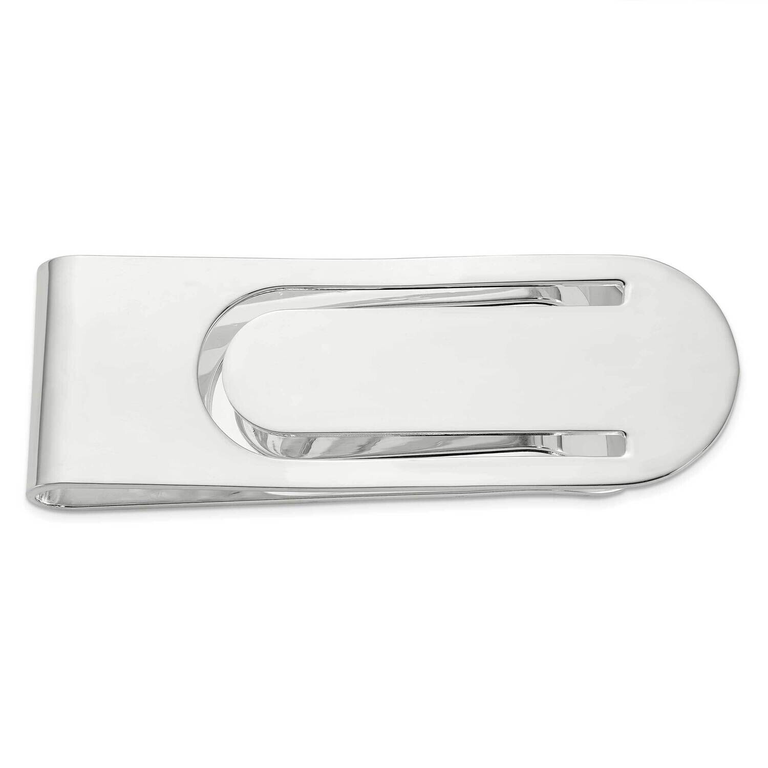 Polished Money Clip Sterling Silver Rhodium-Plated QQ666
