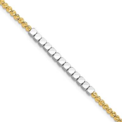 Diamond-Cut Beaded 7.5 Inch Bracelet 14k Two-Tone Gold SF2987-7.5, MPN: SF2987-7.5,