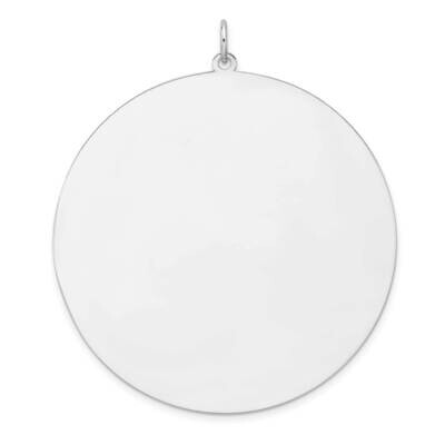 Rhod-Plated Eng. Rnd Polish Front/Satin Back Disc Charm Sterling Silver QM542/50, MPN: QM542/50,