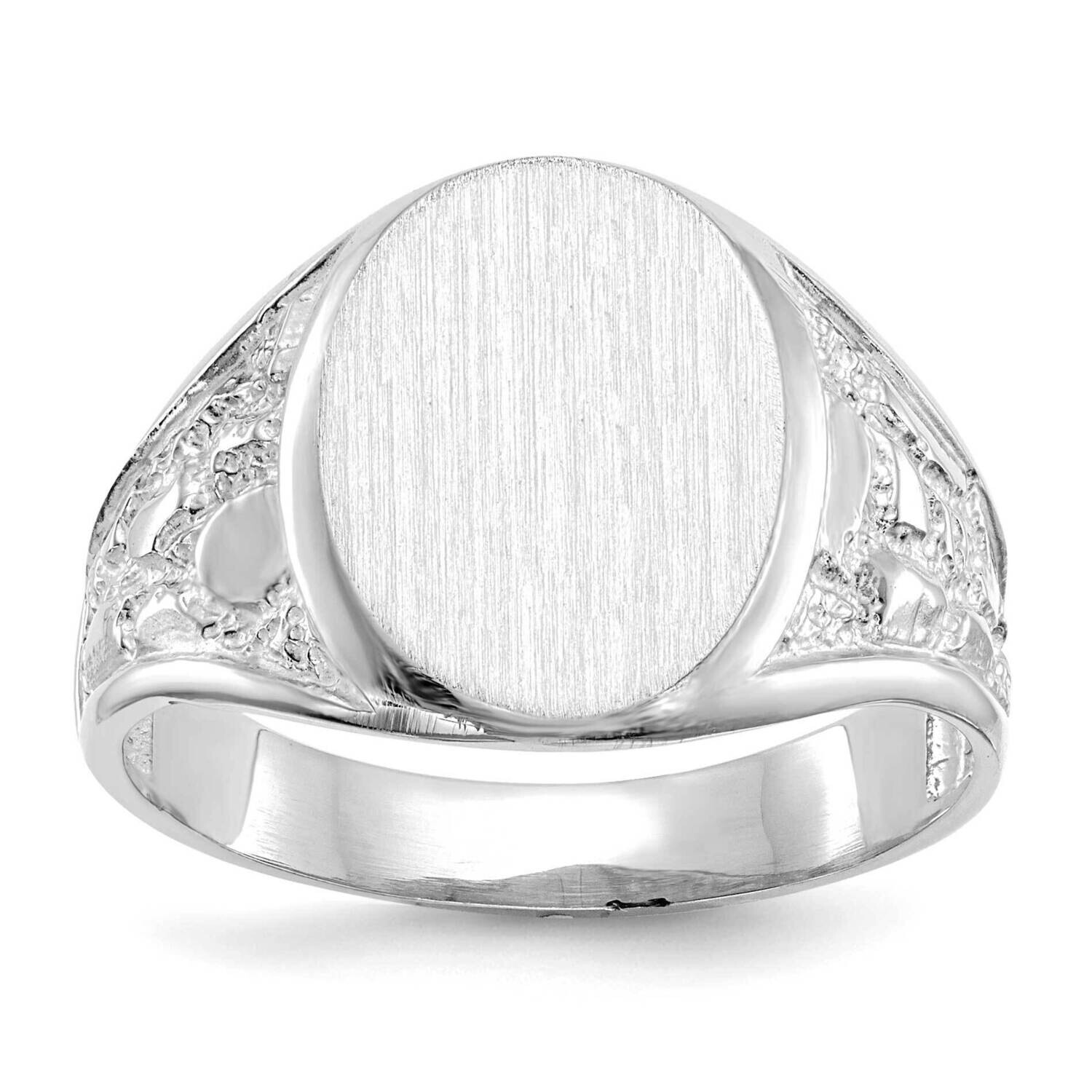 15.0X11.5mm Open Back Men&#39;s Signet Ring 14k White Gold RS171W, MPN: RS171W,
