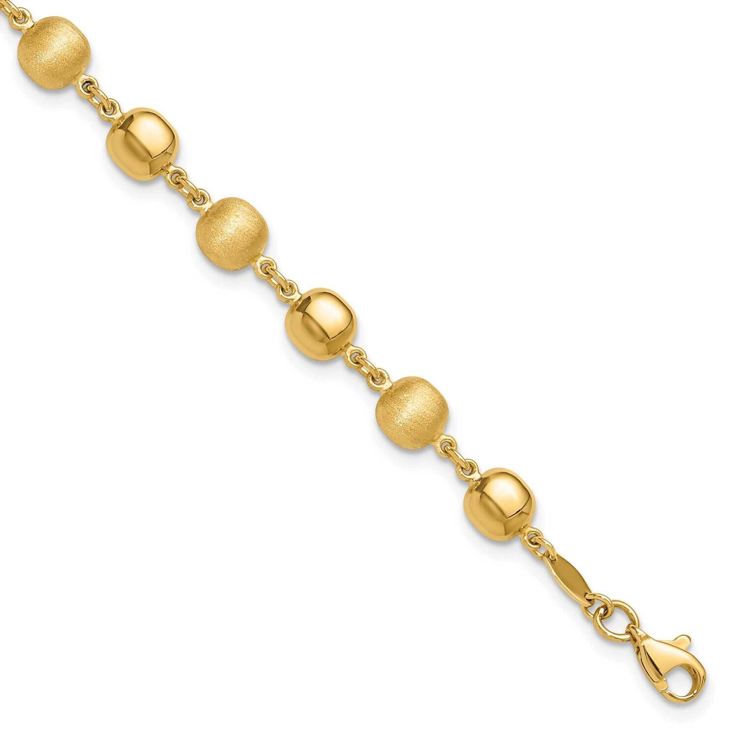Satin Puffed Circles Bracelet 7.5 Inch 14k Polished Gold SF2978-7.5, MPN: SF2978-7.5,