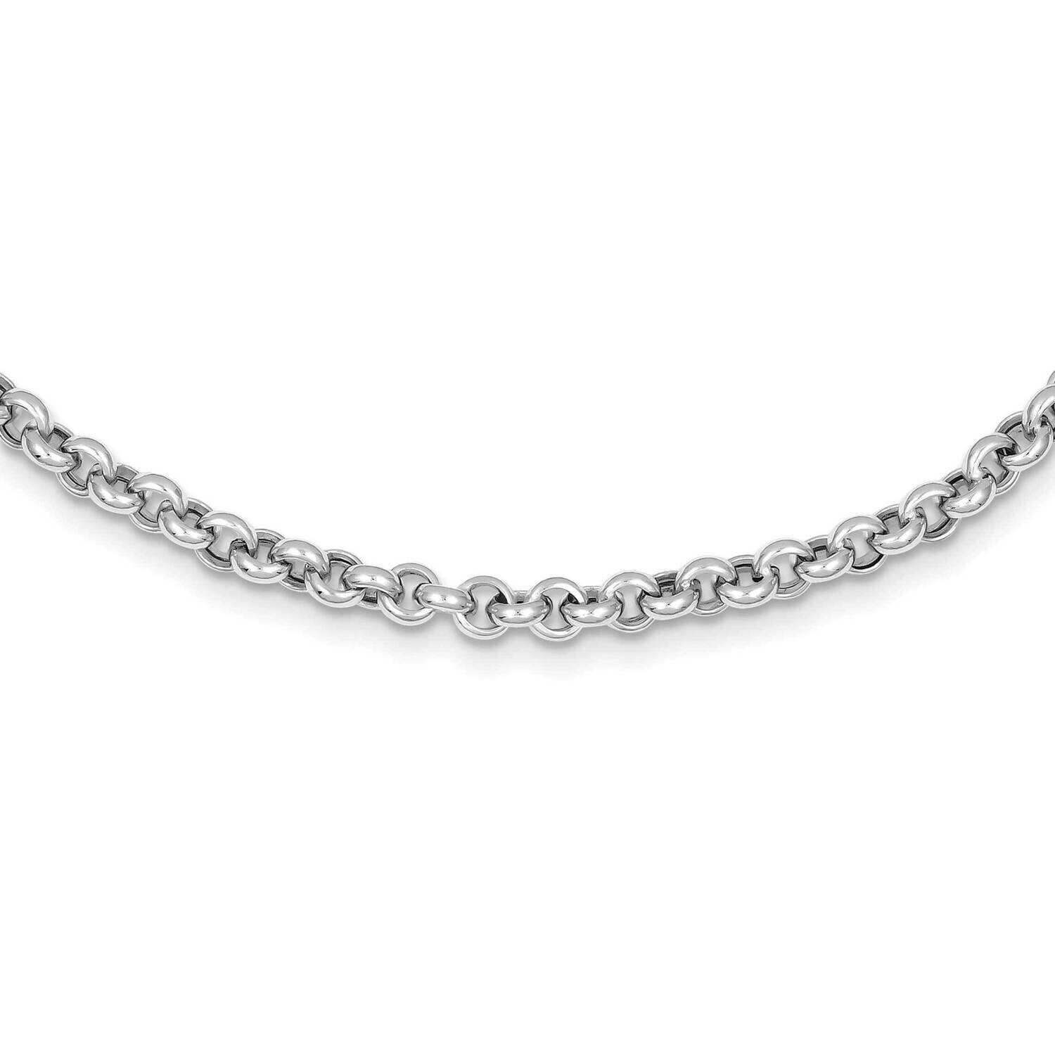 18 Inch 5mm Polished Fancy Rolo Link Necklace 14k White Gold SF417W-18, MPN: SF417W-18,