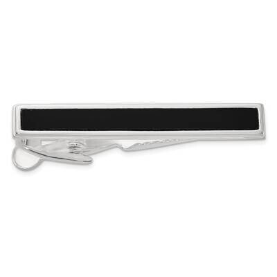 Onyx Tie Bar Sterling Silver Polished QQ657 by Men&#39;s Jewelry and Accessories, MPN: QQ657,