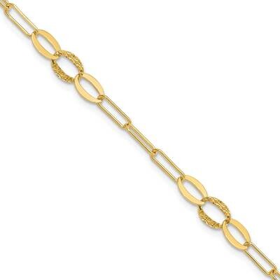 Paperclip Link 7.25 Inch Bracelet 14k Gold Diamond-Cut  SF3017-7.25, MPN: SF3017-7.25, 196904147436