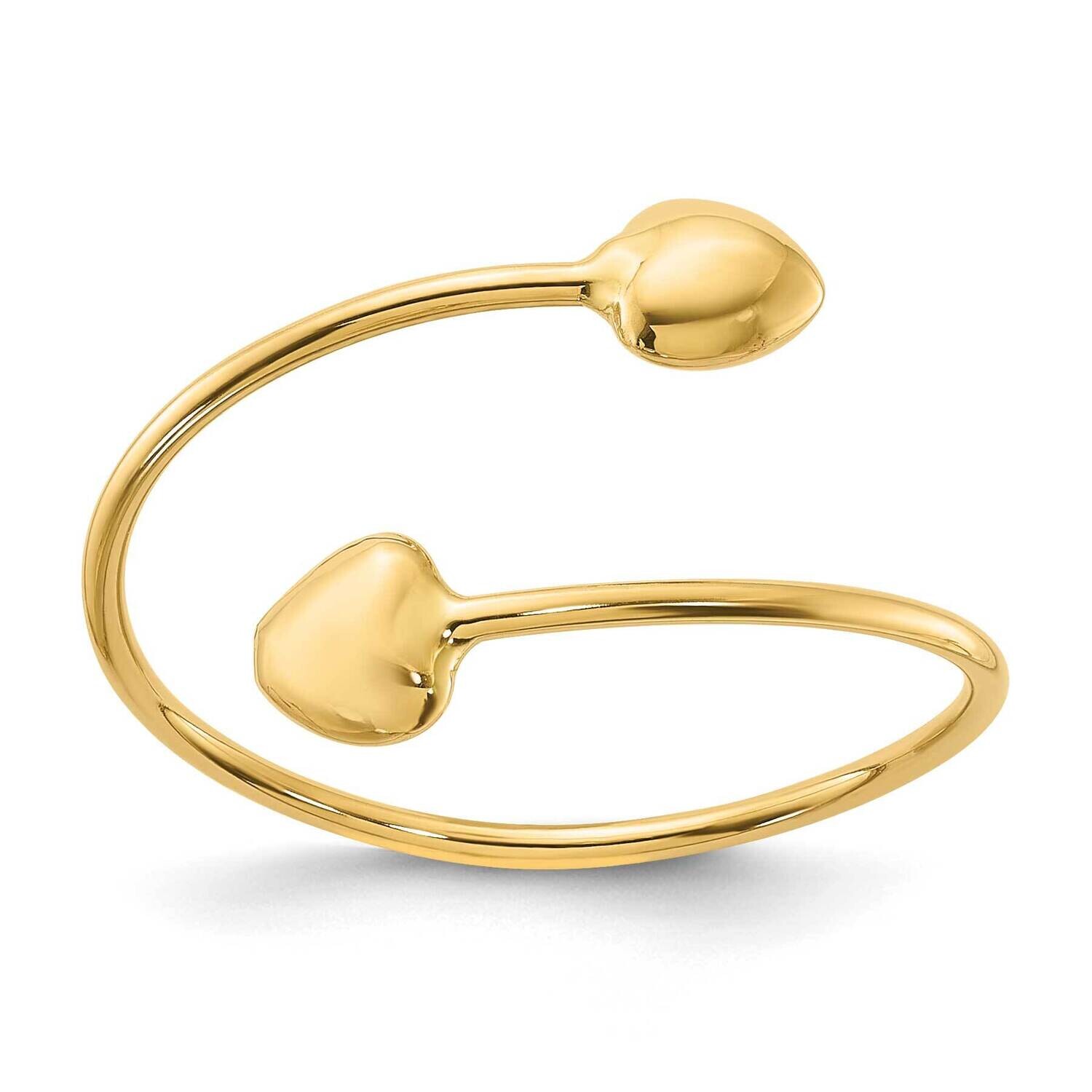 Adjustable Heart Ring 14k Polished Gold R963, MPN: R963,