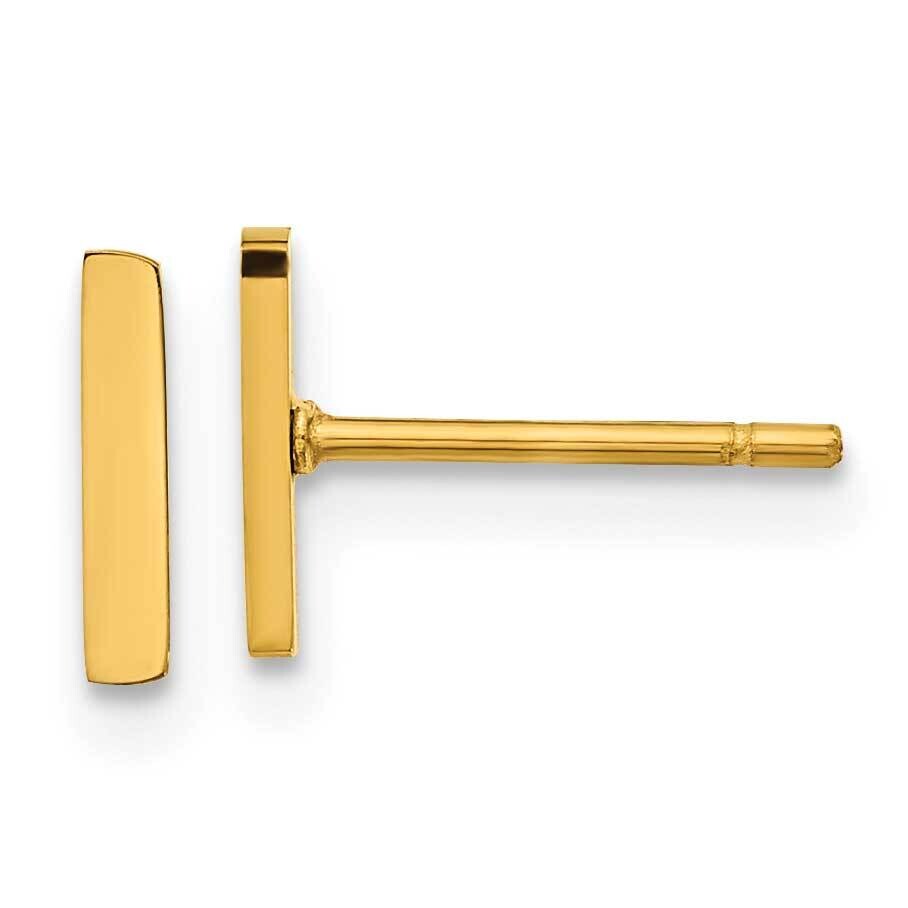 Chisel Polished Yellow Ip-Plated Vertical Bar Earrings Stainless Steel SRE1633Y