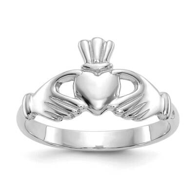 Polished Claddagh Ring 14k White Gold R123W, MPN: R123W,
