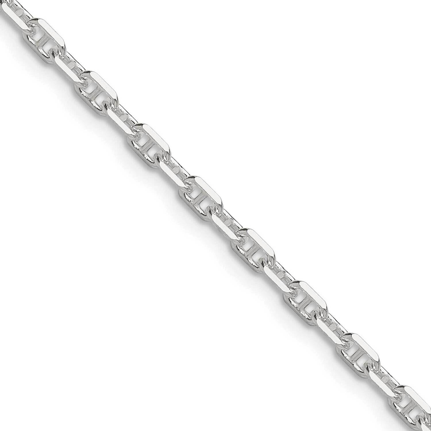 Diamond-Cut 3mm Marine Link Chain 24 Inch Sterling Silver Polished QMA080-24, MPN: QMA080-24,
