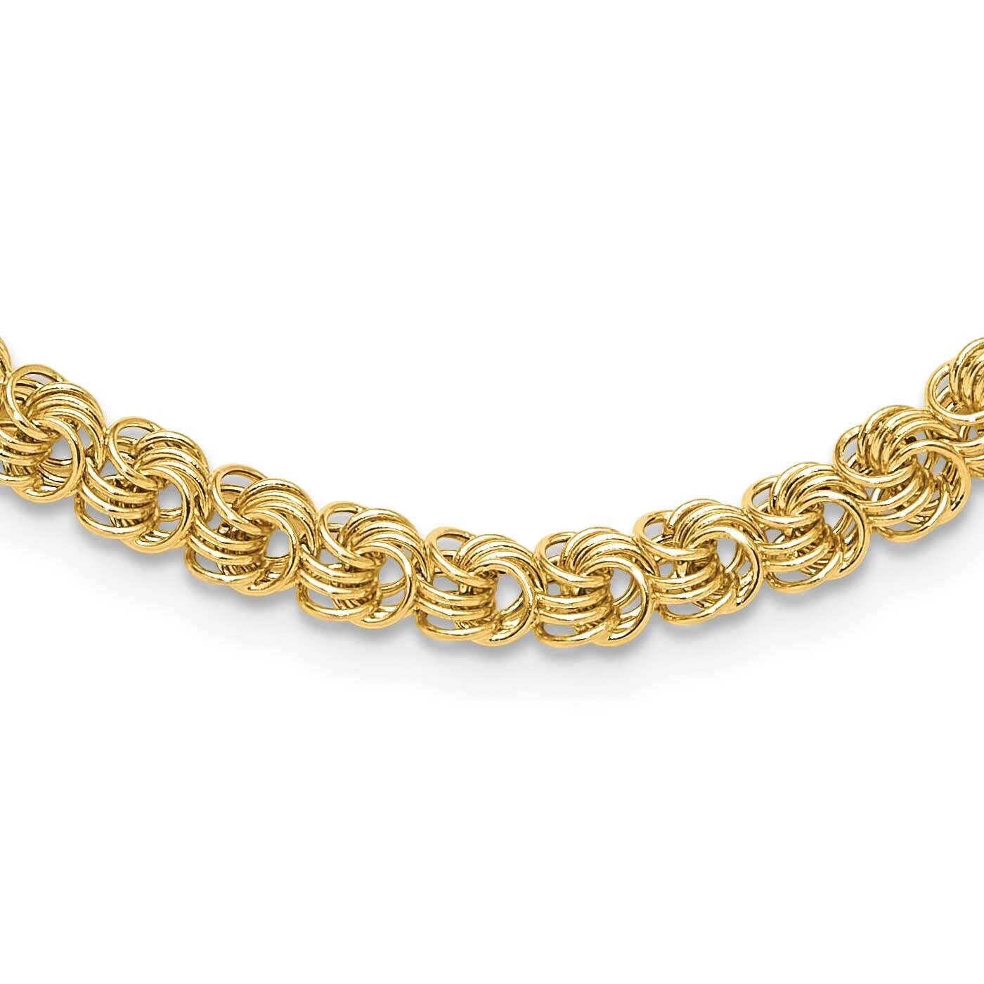 Fancy Triple Link Necklace 14k Polished Gold SF2994-18