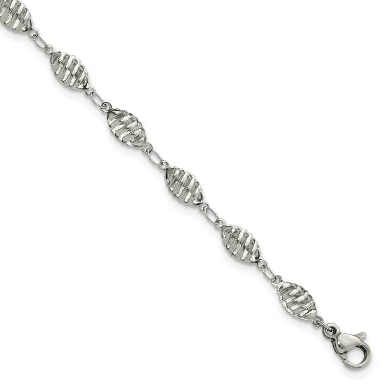 Chisel Polished 9 Inch Anklet Plus 1 Inch Extension Stainless Steel SRA117-9