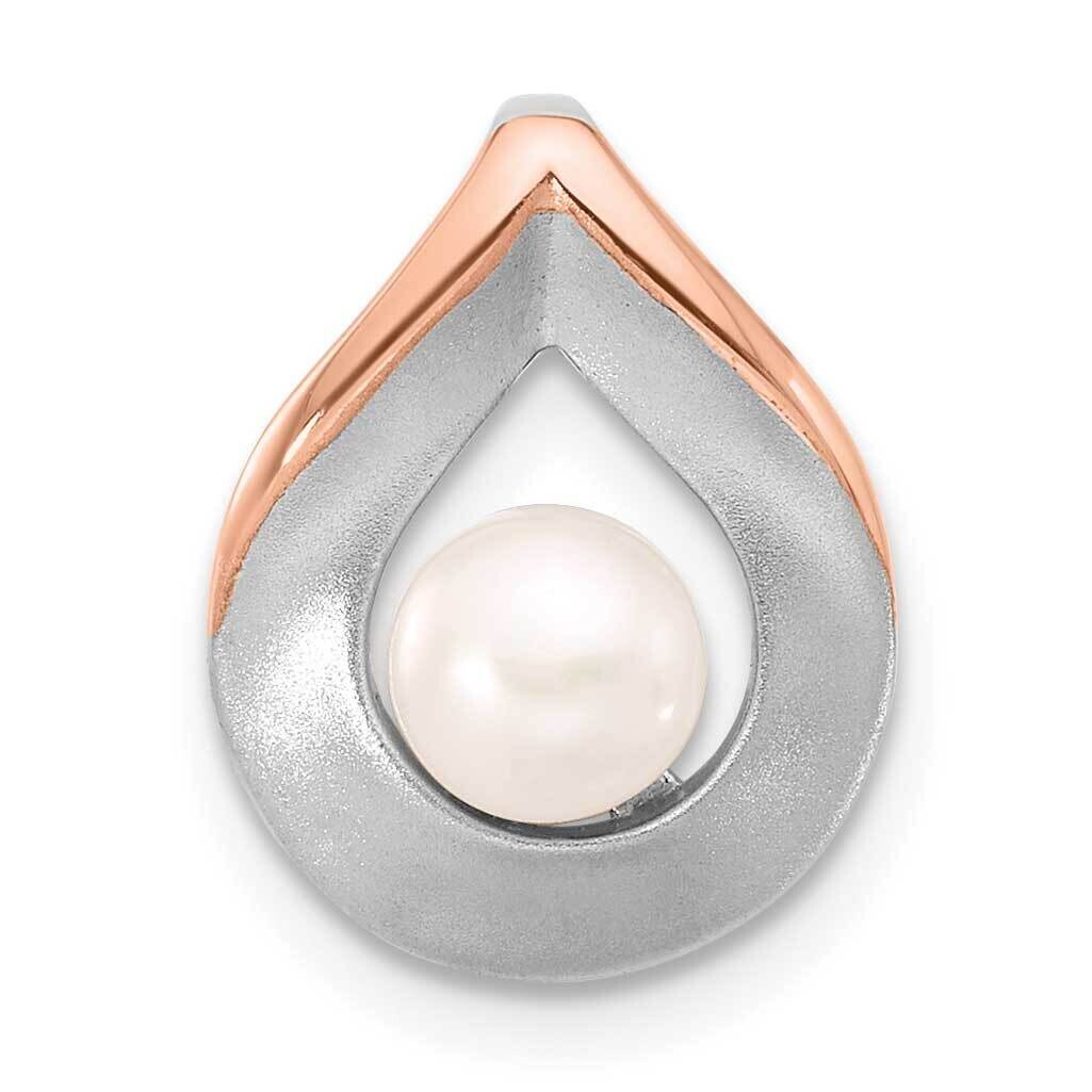 Rose Gold-Plated Brushed/Polished Fwc Pearl Chain Slide Sterling Silver QP5816, MPN: QP5816,
