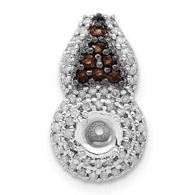 Diamond Smoky Quartz Semi-Mount Gemstone Pendant Sterling Silver QP2269, MPN: QP2269,