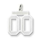 Medium Satin Number 00 Sterling Silver Rhodium-Plated QPM00T, MPN: QPM00T, 883957126234