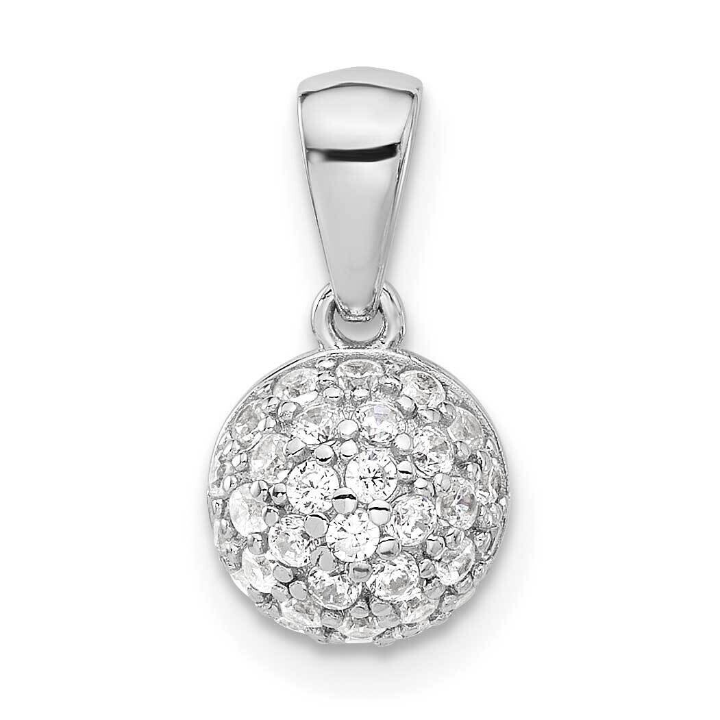 Micro Pavc CZ Ball Pendant Sterling Silver Rhodium-Plated QP5809, MPN: QP5809,