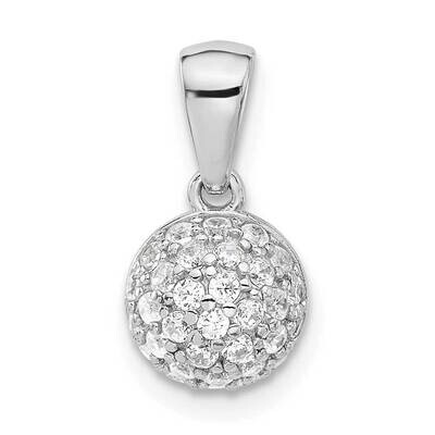 Micro Pavc CZ Ball Pendant Sterling Silver Rhodium-Plated QP5809, MPN: QP5809,