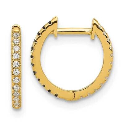 Madi K Black White CZ Reversible Hinged Huggie Hoop Earrings 14k Gold SE3069, MPN: SE3069,