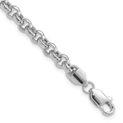 7.5 Inch 5mm Polished Fancy Rolo Link Bracelet 14k White Gold SF417W-7.5, MPN: SF417W-7.5,