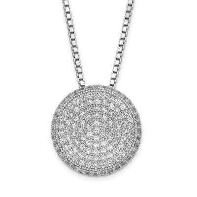 &amp; CZ Circle Brilliant Embers Necklace Sterling Silver QMP403-18, MPN: QMP403-18, 886774326733