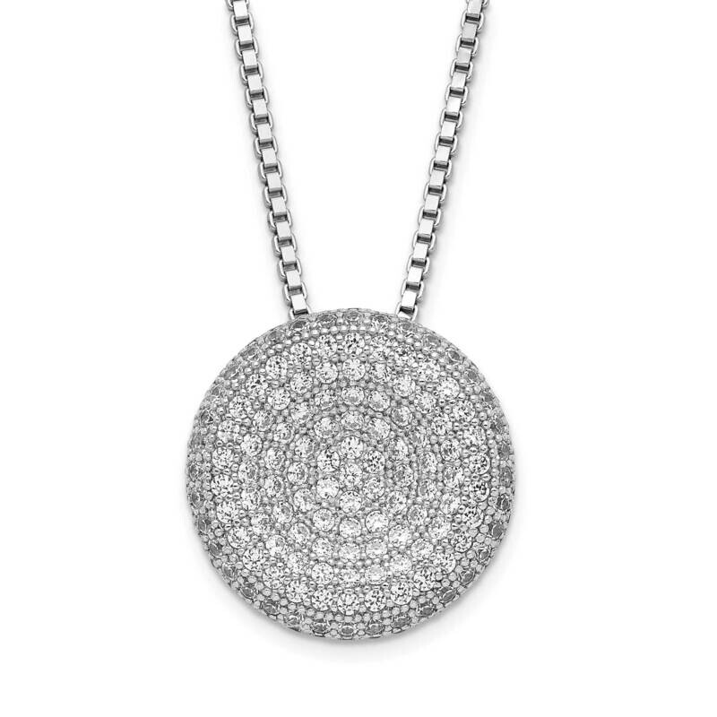 & CZ Circle Brilliant Embers Necklace Sterling Silver QMP403-18