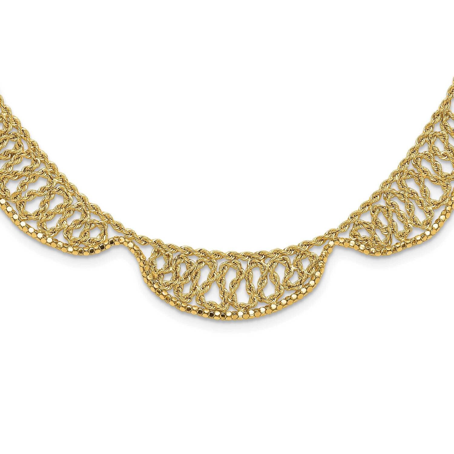 Diamond-Cut Fancy 17 Inch Necklace 14k Polished Gold SF3012-17, MPN: SF3012-17,