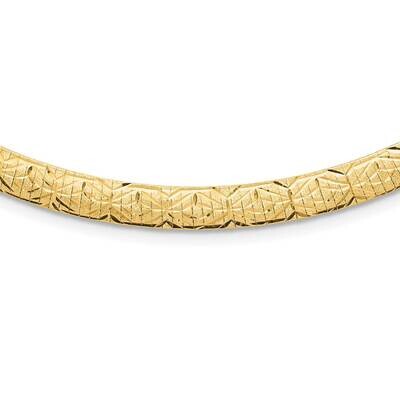 Diamond-Cut 6.00mm Reversible Omega Necklace 14k Polished Gold SF2966-17.25, MPN: SF2966-17.25,