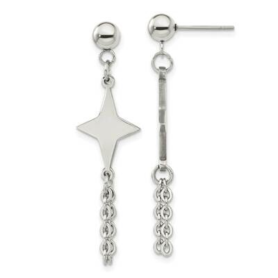 Chisel Polished Starburst Post Dangle Earrings Stainless Steel SRE1606 by Chisel, MPN: SRE1606, 883…