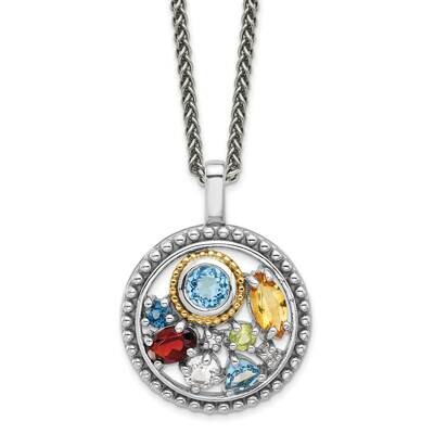 Shey Couture 14K Accent .43 Citrine .93 Swiss Blue Topaz .14 Light Blue Topaz .13 Peridot 18 Inch N…